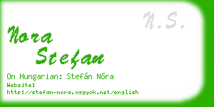 nora stefan business card